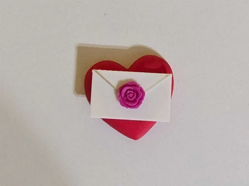 Heart with Letter and Rose Token / Love Letter