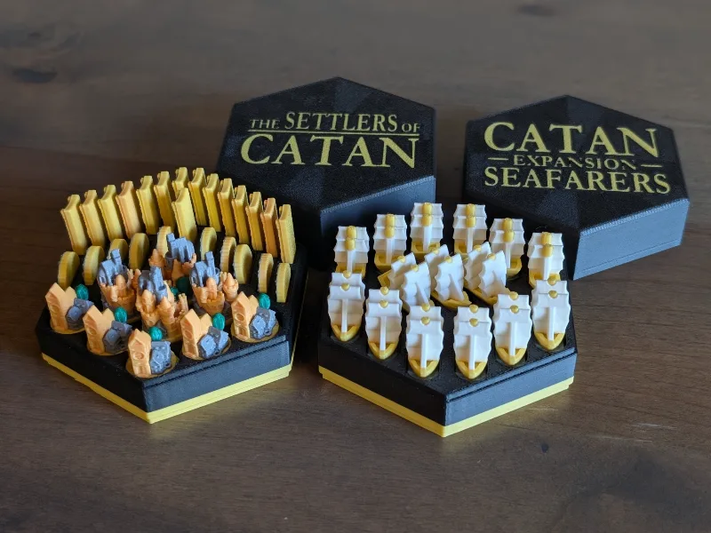 Catan Player Pieces Box - Base Set and Seafarers