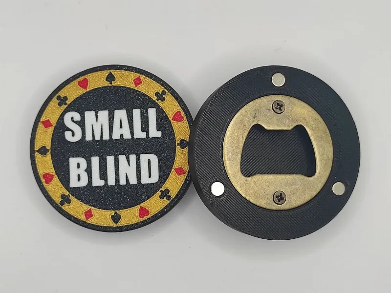 Magnetic Poker Bottle Opener - Small Blind Edition