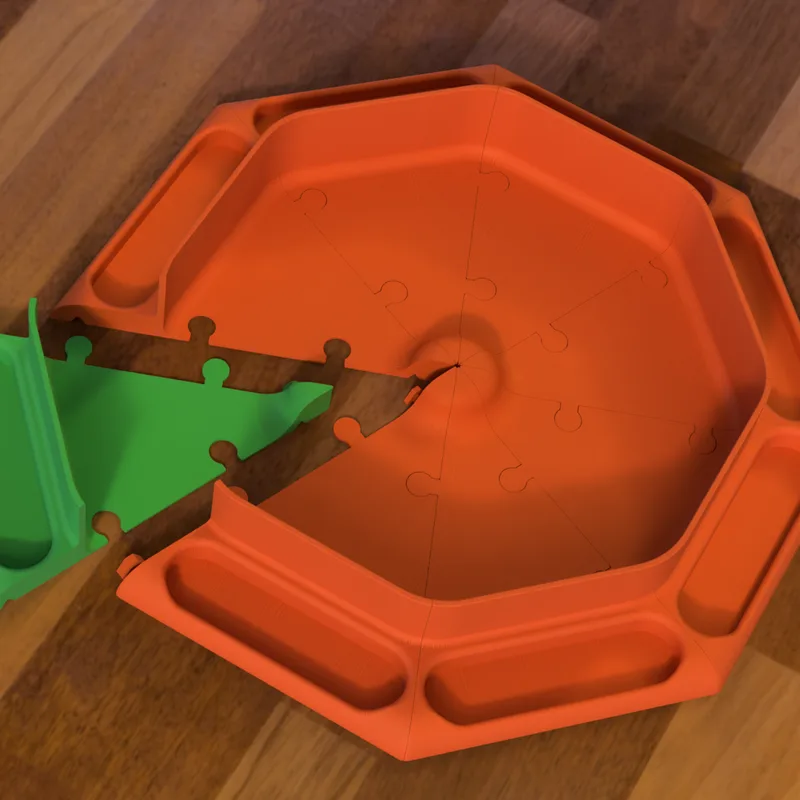 Octagonal Dice Tray with Center, Sliced