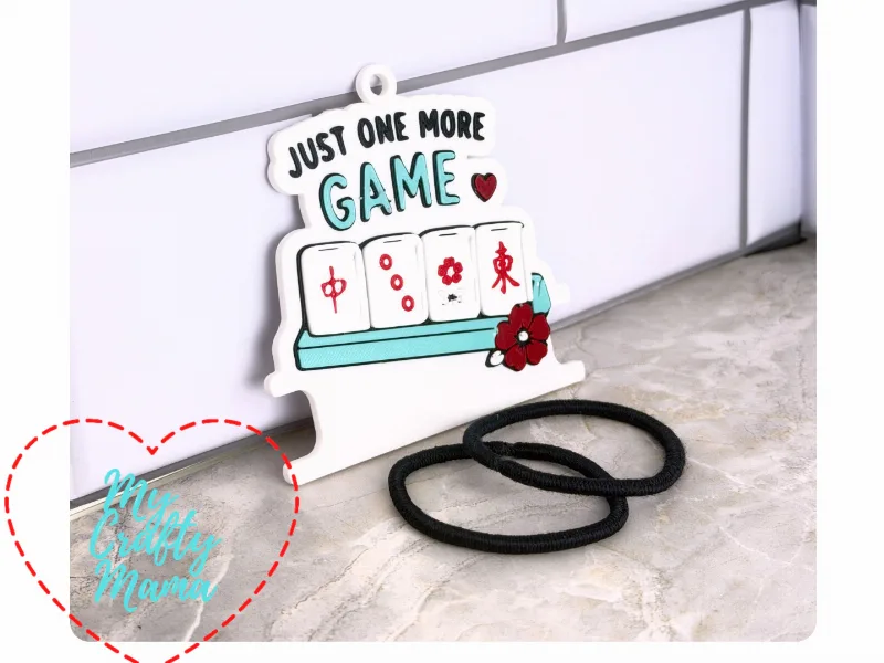 Mahjong Tile Hair Tie Key Chain Holder