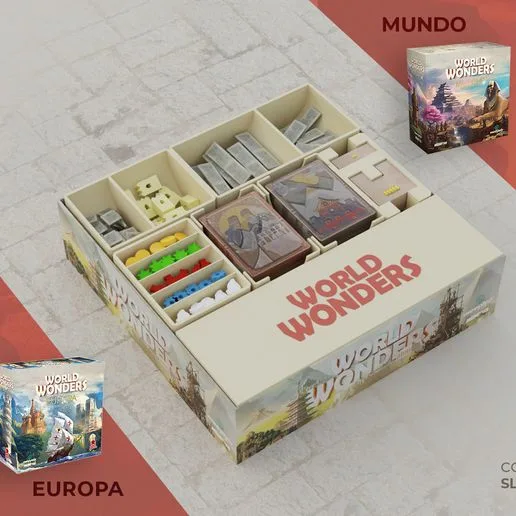 World Wonders Board Game Insert Organizer (Europa & Mundo)