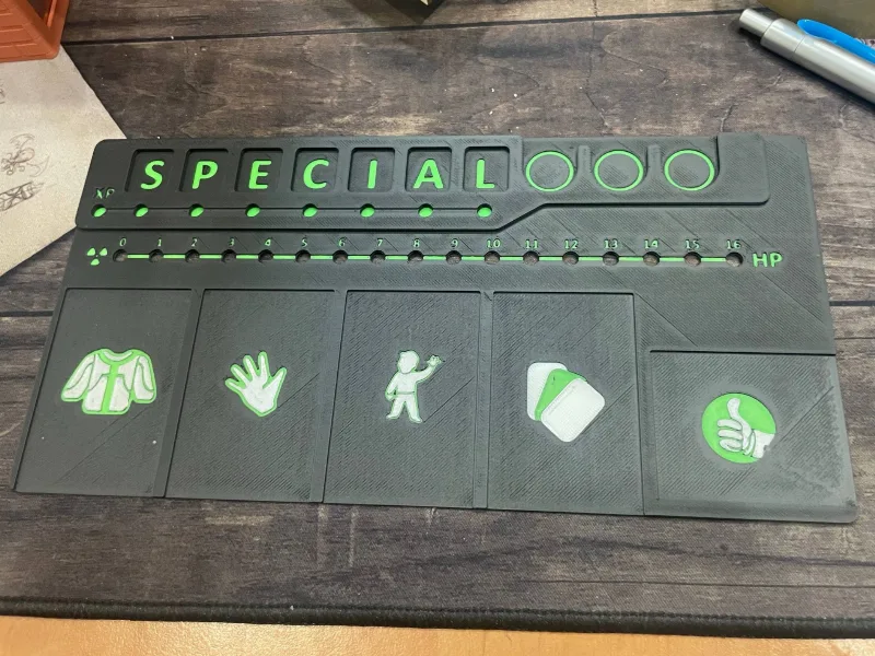 Fallout Boardgame player board