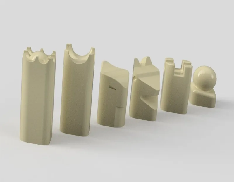 Stylized chess pieces