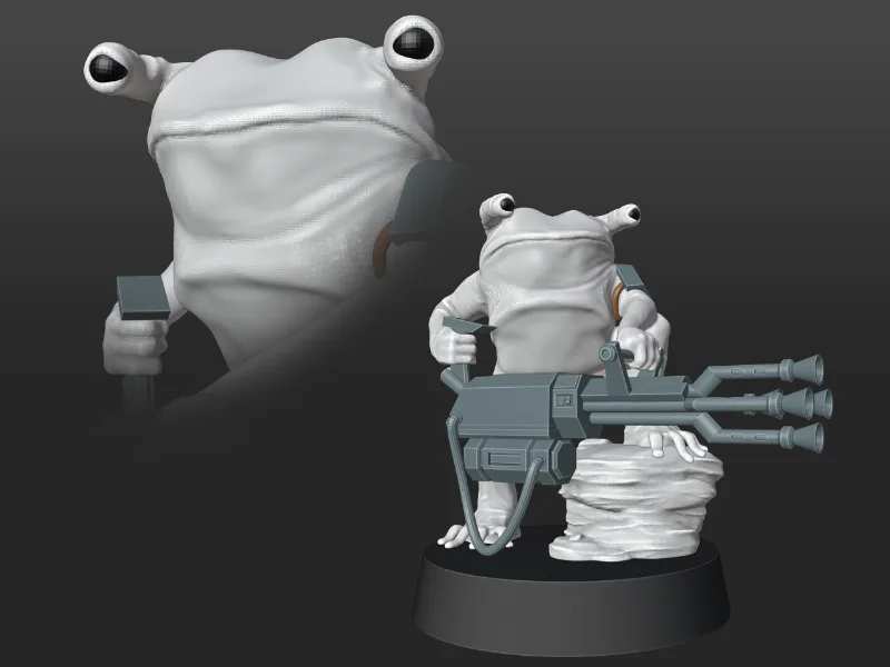 Heavy Weapons Frog Alien (Pre-Supported) (Star Wars Legion Scale)