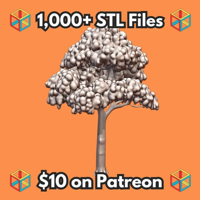 28mm DND Tall Whimsical Cloudy Canopy Tree Terrain MineeForm FDM 3D Print STL File