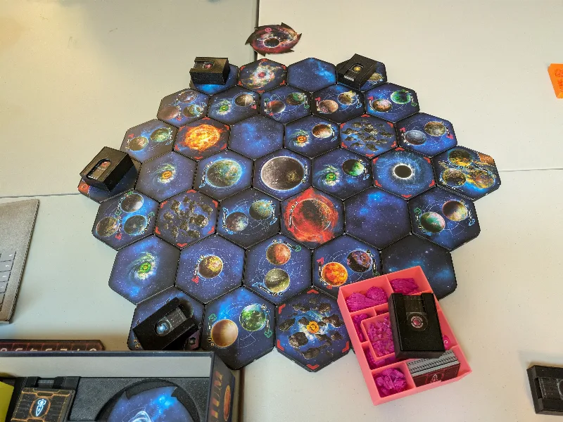 Twilight imperium and Settler's of Catan magnetic tile holders
