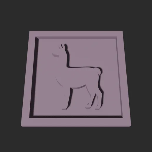 Llama Square – 3D Printable Game Token
