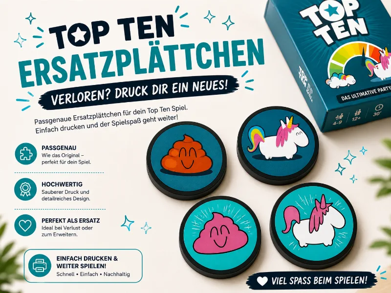 Token for "TOP TEN - Game" Replacement Chip