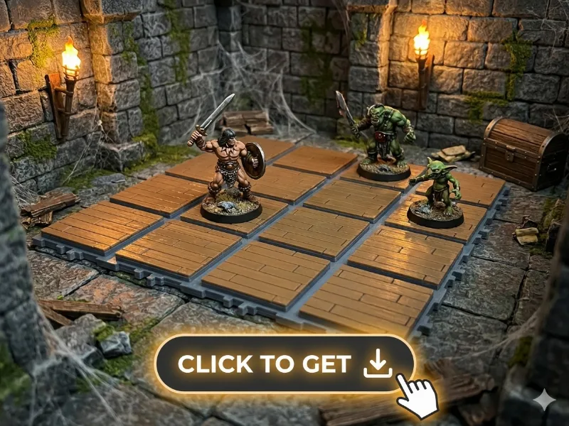 Wooden Plank Room Set - Modular 3D HeroQuest board
