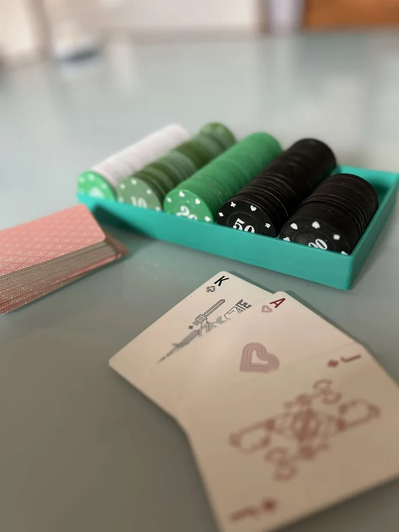 Simple Pokerchip Holder Box 5 rows of 40 chips
