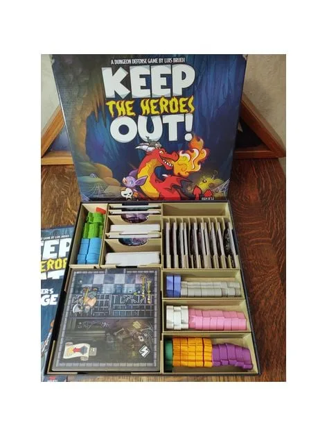 Keep The Heroes Out! board game insert and organizer - holds expansions
