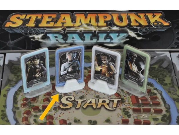 Steampunk Rally board game character stand