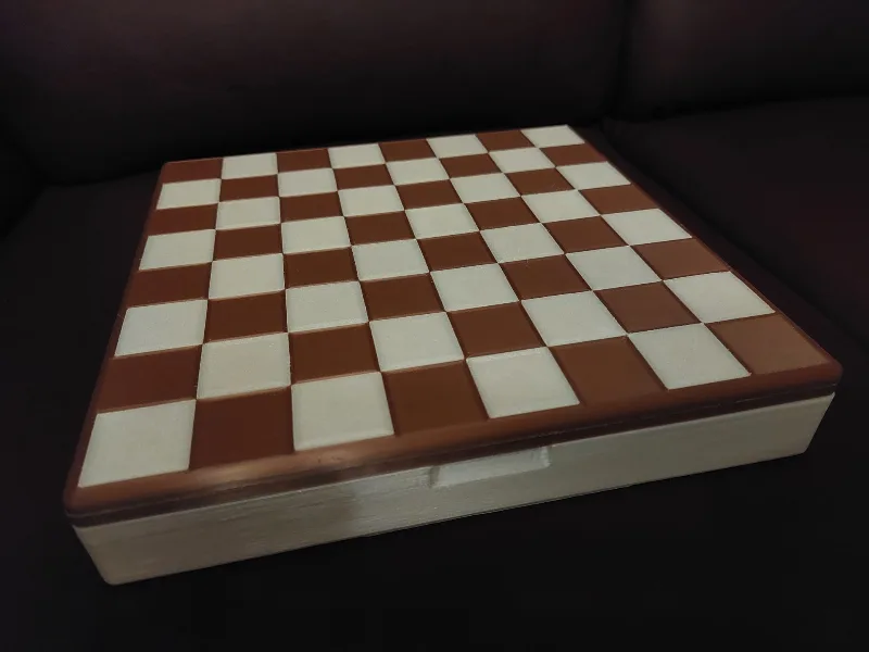 Chess & Checkers & Nine Men's Morris Board (w/Storage Box)