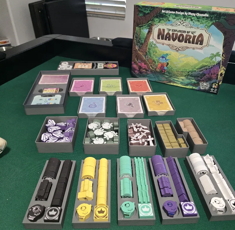 Explorers of Navoria Insert - Base + Expansion + Deluxe w/ Card Trays