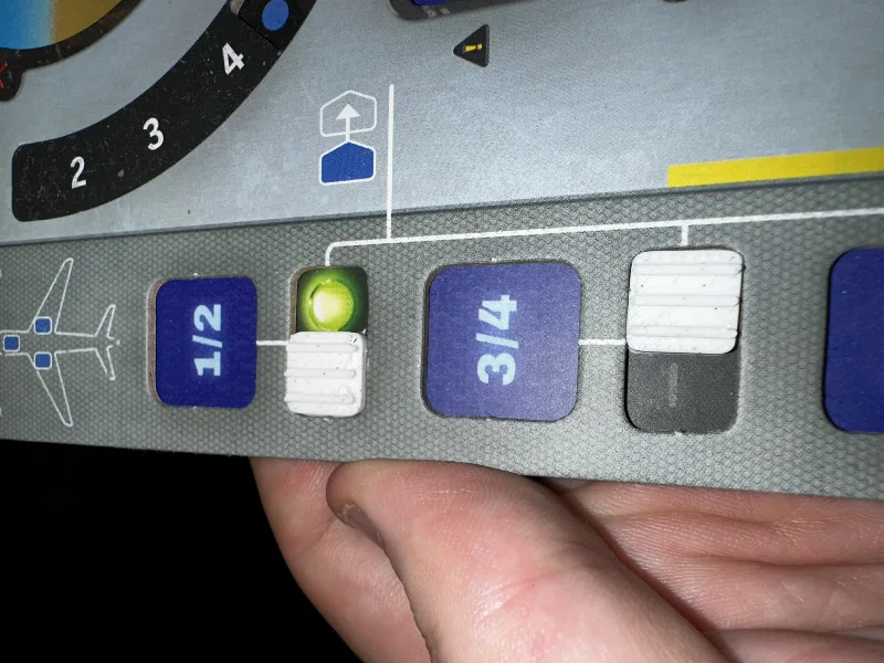 Sky Team switches and fuel indicator