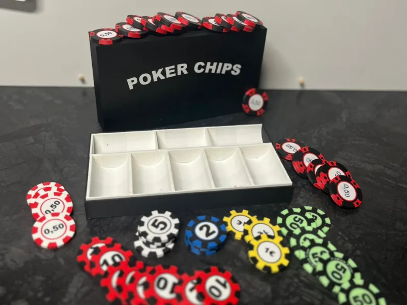 Poker Chip Box with Full Chip Set