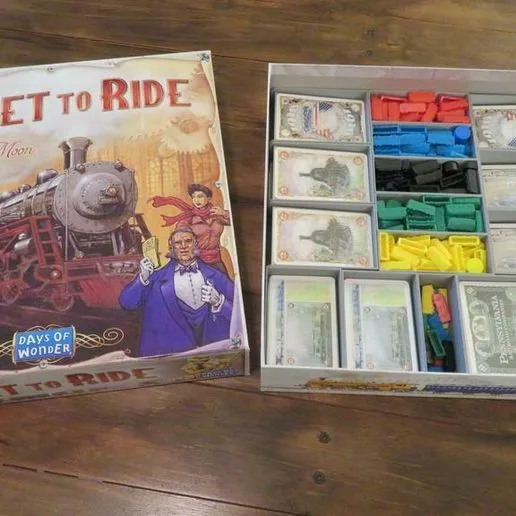 Ticket To Ride Insert Organizer (With 1910 & UK Expansions)