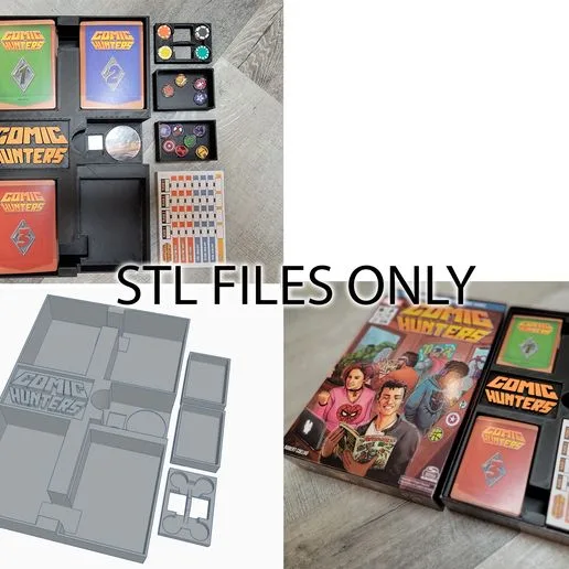 STL Files for Comic Hunters board game insert