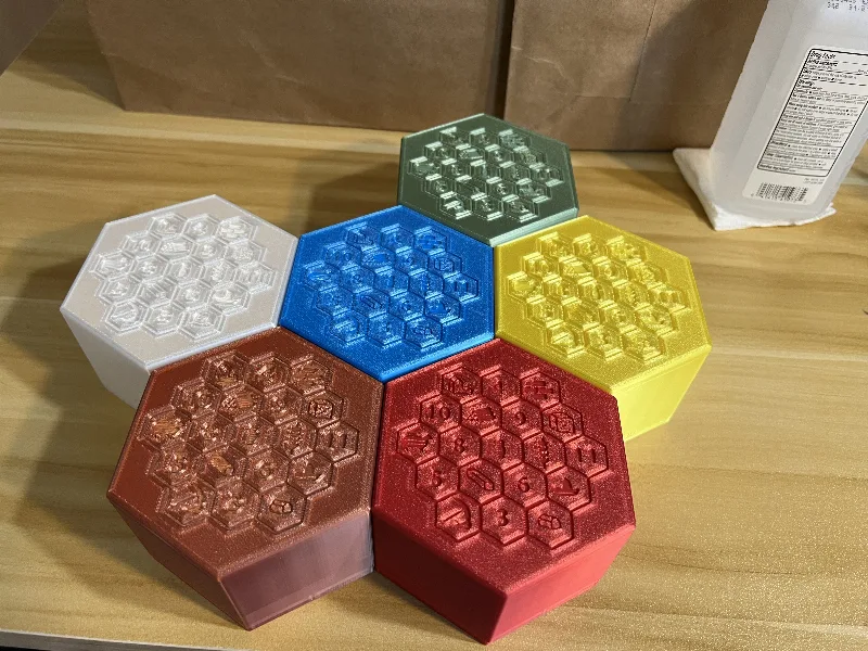 Catan Player Pieces Hex Container - Magnetic