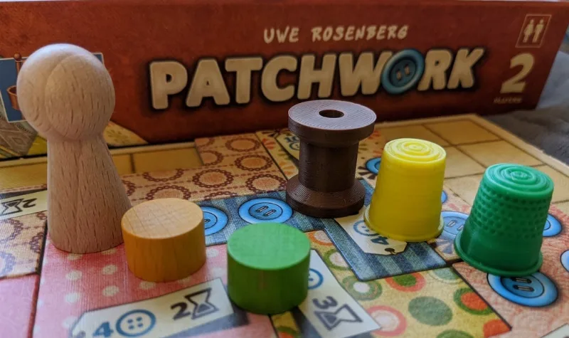 Thread Spool Pawn for Patchwork Board Game