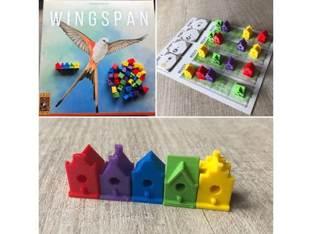 Wingspan boardgame birdhouse Dutch canal houses