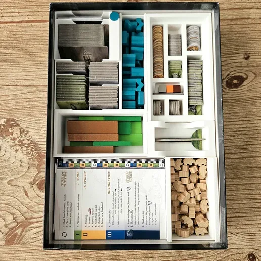 Lowlands Box Insert and Token Trays for Base Game! Fits sleeved cards!
