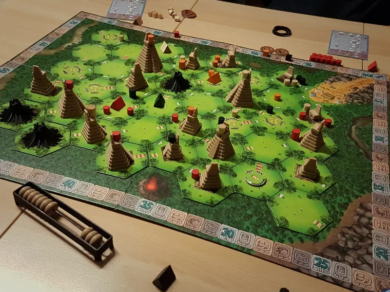 Temple pieces for the board game Tikal (reverse version)
