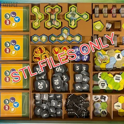 STL Files - Ark Nova Board Game Insert - holds Marine Worlds Expansion