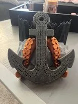 Kraken Cribbage Board and holder