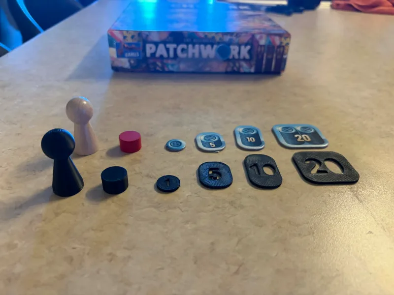 Patchwork Boardgame Pieces Replacement