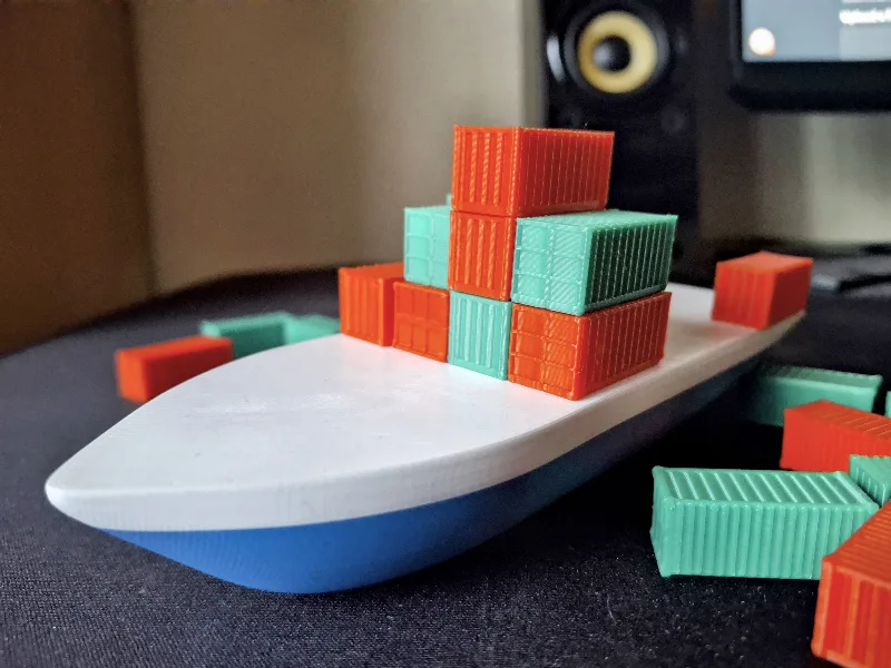 Balancing container ship