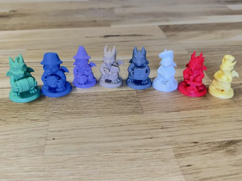 Flamecraft Player Dragons - Upgrade Tokens/Meeple