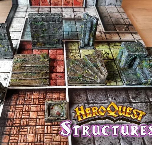 Heroquest Structures with BONUS Magical Door and Card Stand