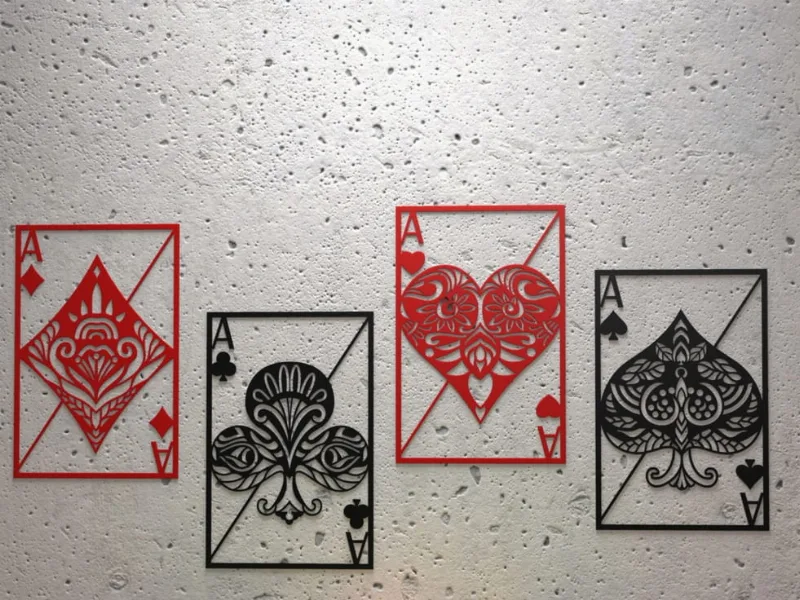 Poker Card Artistic detailed wall decoration