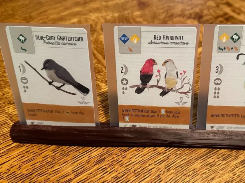 Wingspan log aviary card holder