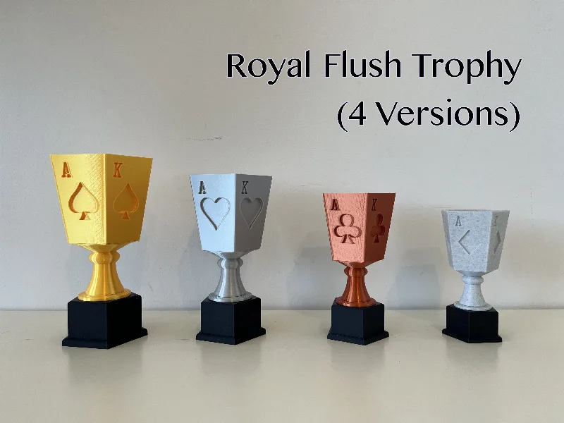 Playing Card / Poker Royal flush Trophy (4 Suits)