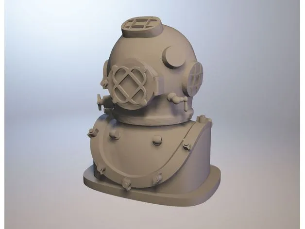 Diving Helmet HighPoly with base