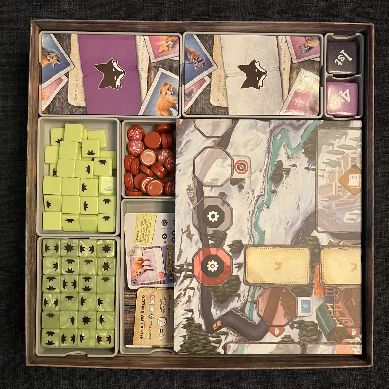 The Fox Experiment organizer with player trays