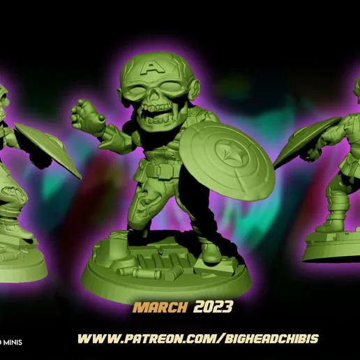 captain america zombie zombicide chibi chibi marvel united