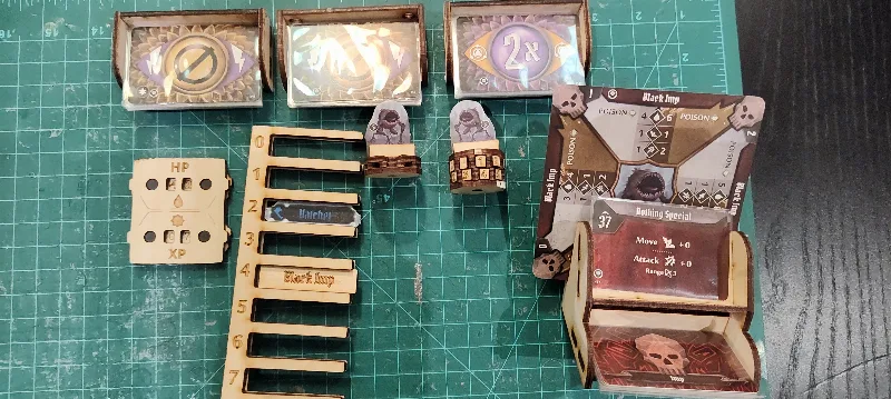 Gloomhaven/Frosthaven/JOTL accessories, laser-cut