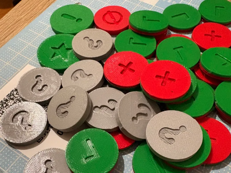 Tokens for Werewords board game