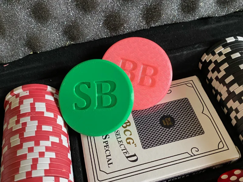 Big and Small blind poker chips (single color)