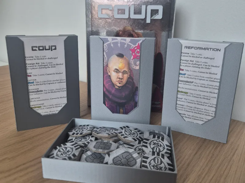 Coup + Reformation Board Game Insert (Sleeved)