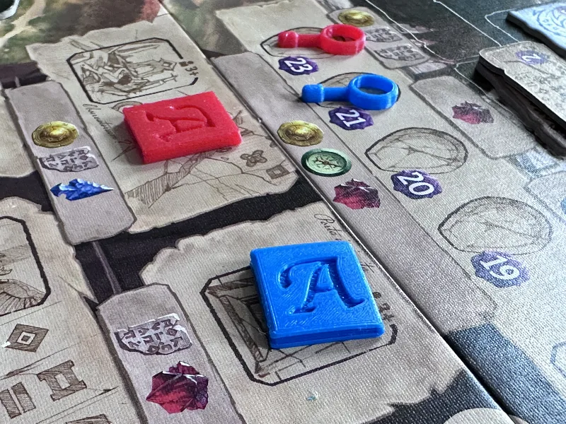 Research Tokens (Notebook and Magnifying Glass) for Lost Ruins of Arnak