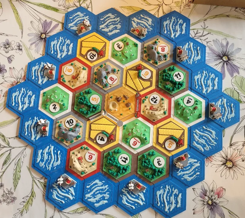 The Settlers of Catan 3D Board (Improved)