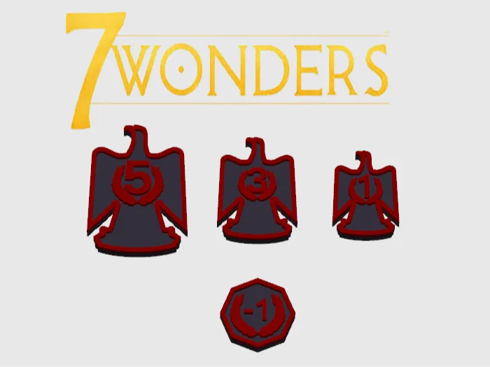 7 Wonders Military tokens