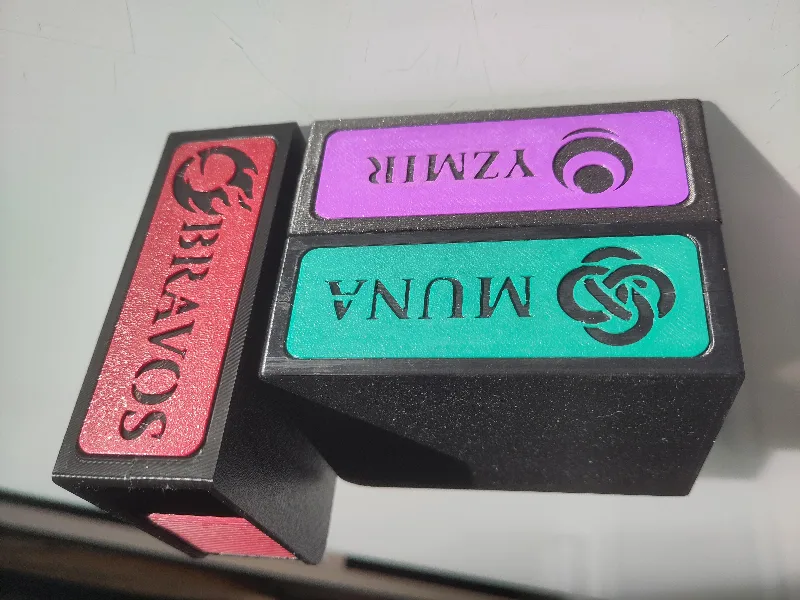 Deck box with labels for Altered TCG Card game
