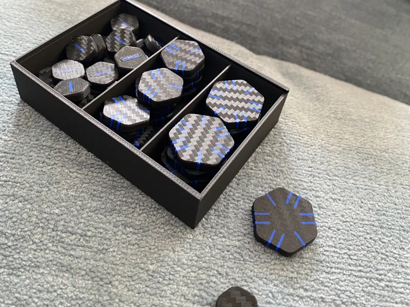 Tokens for roll for the galaxy board game