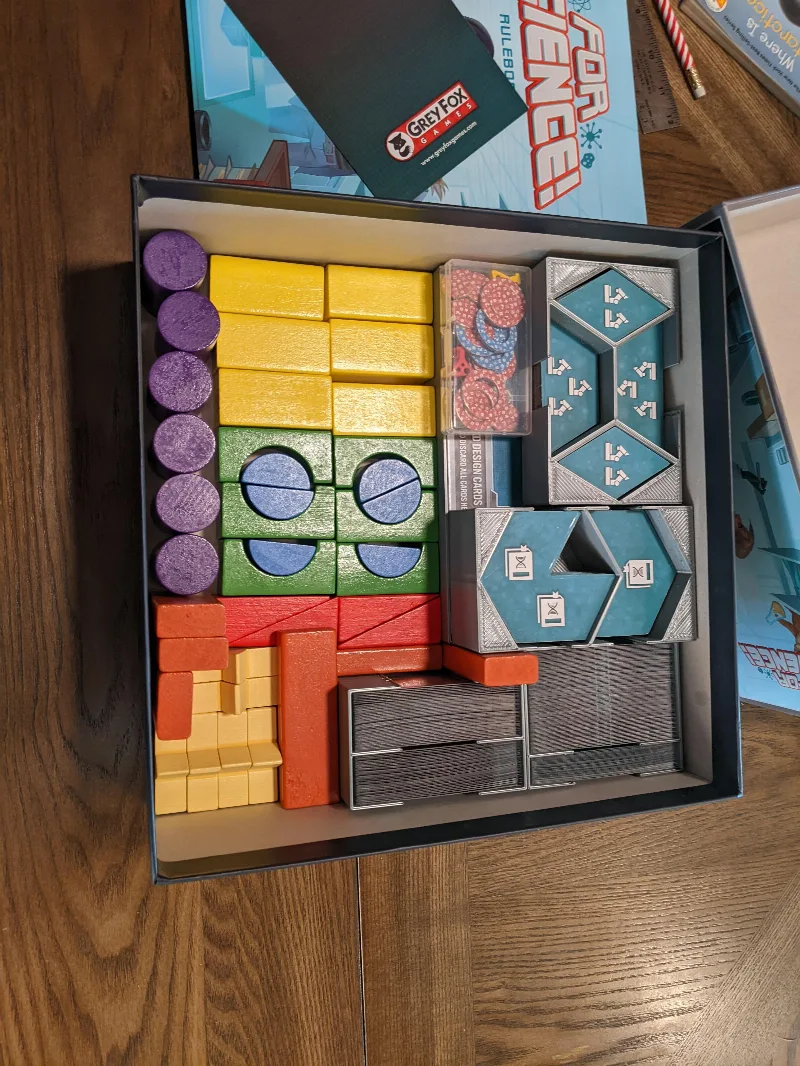 For Science board game box insert/organizer - sleeved cards